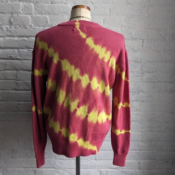 Urban Outfitters Barbie Pink Retro Sweater Trippy Psychedelic Swirl Tie Dye Knit - Picture 5 of 8